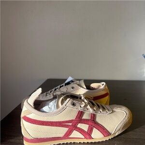 Onitsuka Tiger by Asics Beige and Red Sneakers